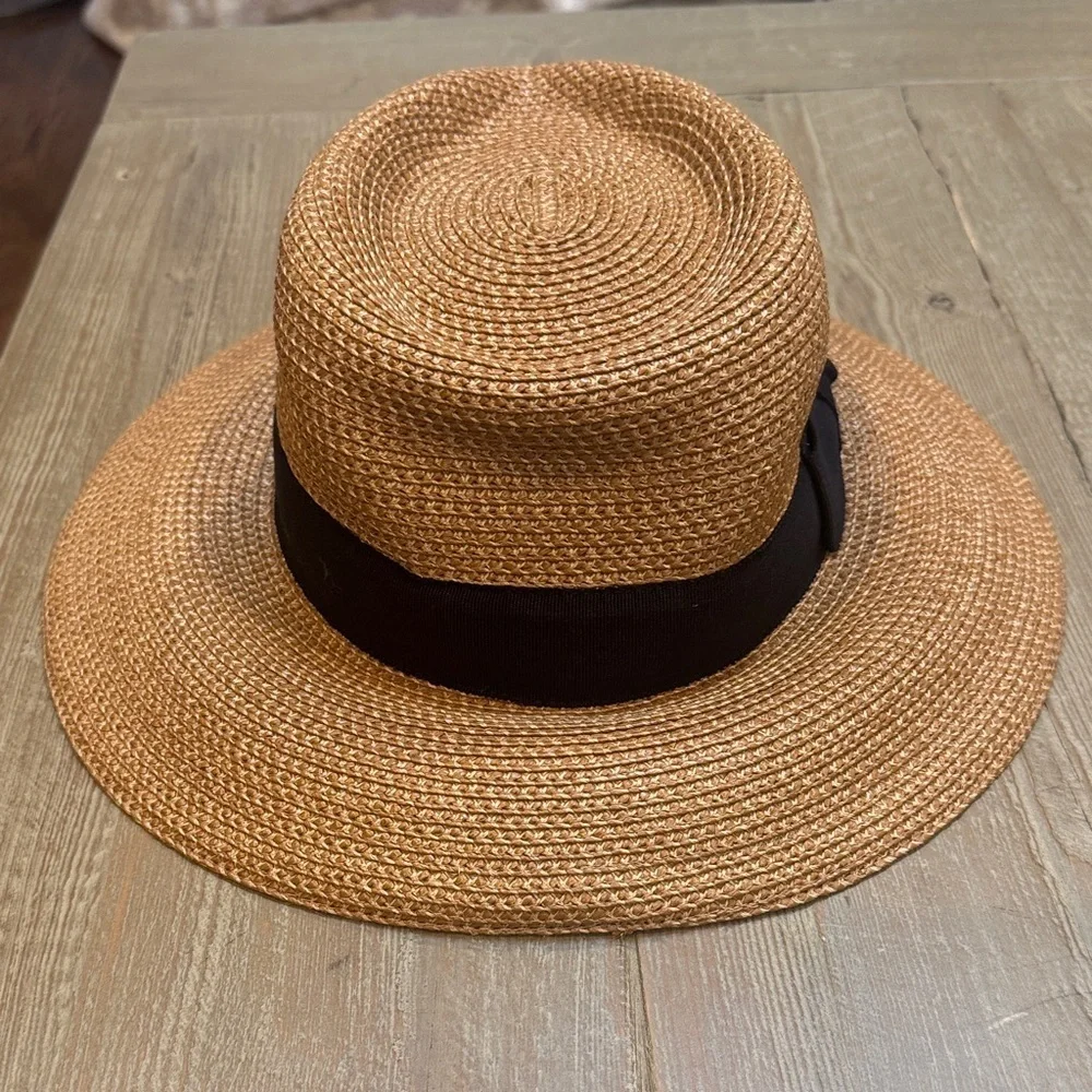 Eric Javits Phoenix Packable Fedora Squishee Straw Sun Hat - Picture 4 of 6